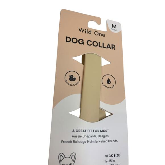 Medium Wild One Dog Collar All Weather Durable Flex-Poly Tan  12-15 inches - Picture 7 of 11